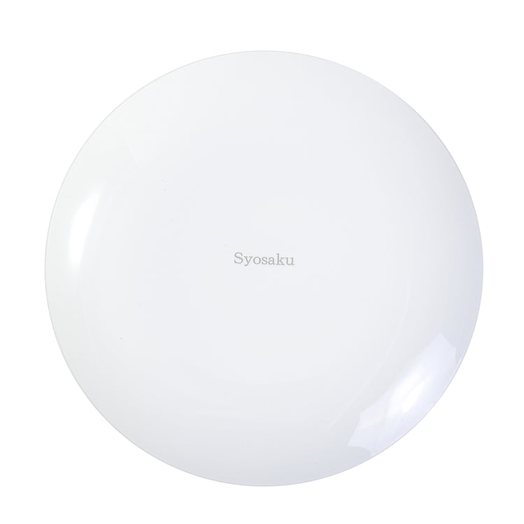 Syosaku Japanese Urushi Glass Flat Dinner Plate 11-inch (28cm) Pure White with Gold Leaf, Dishwasher Safe - Syosaku-Japan