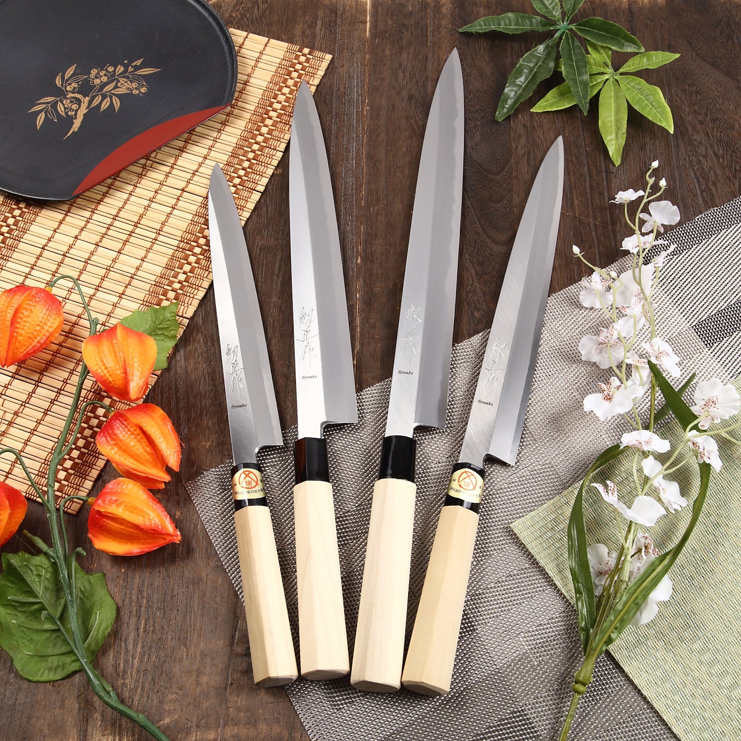 [Open-Box] Syosaku Japanese Sushi Sashimi Chef Knife Kigami (Yellow Steel) No.2 D-Shape Magnolia Wood Handle, Yanagiba 10.5-inch (270mm) - ships from California - Syosaku-Japan