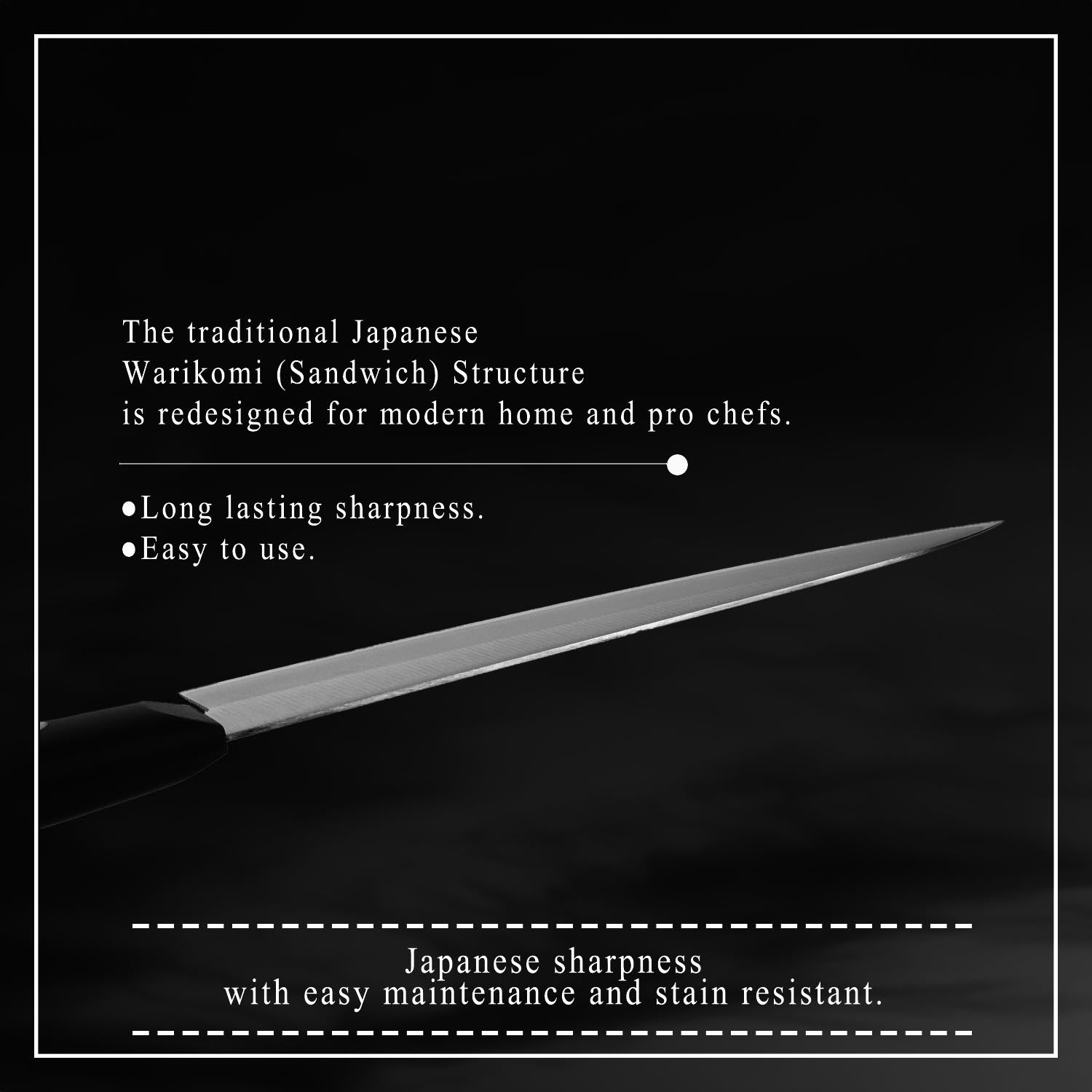 Syosaku Japanese Best Sharp Kitchen Chef Knife Molybdenum Vanadium Clad Stainless Steel w/o Bolster, Gyuto 7-inch (180mm) Dishwasher Safe - Syosaku-Japan