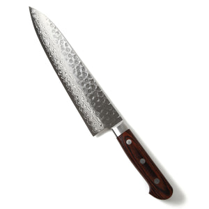 [Open-Box] Syosaku Japanese Chef Knife Hammered Damascus VG-10 16 Layer Mahogany Handle, Gyuto 8.3-inch (210mm) - ships from California - Syosaku-Japan