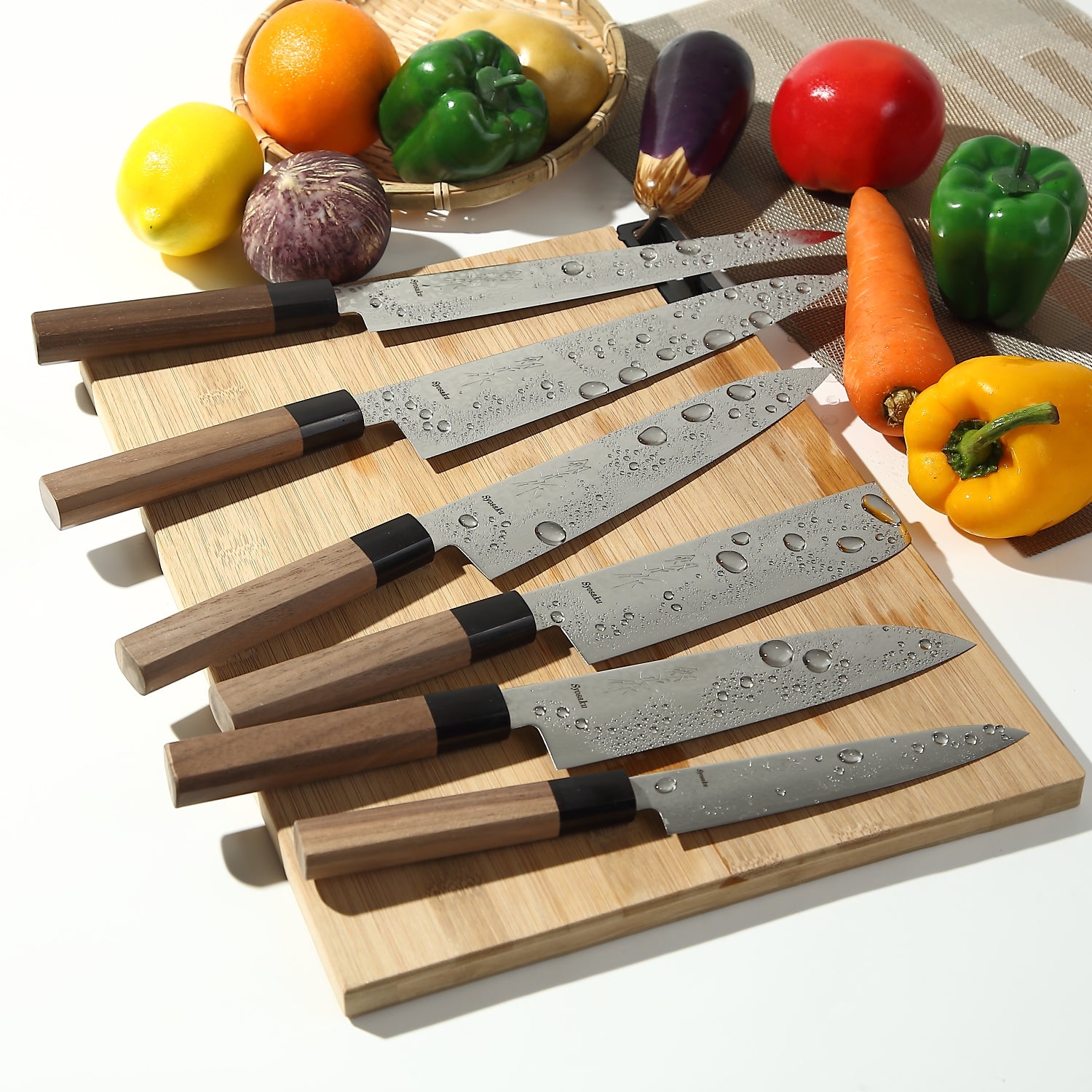 Syosaku Japanese Best Sharp Kitchen Chef Knife Damascus ZA18 69 Layer Octagonal Walnut Handle, Gyuto 9.5-inch (240mm)