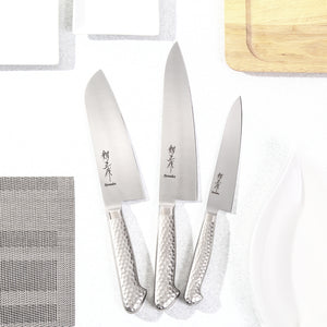 Syosaku Japanese Multi Purpose Best Sharp Kitchen Chef Knife INOX AUS-8A Stainless Steel Integrated Handle, Santoku 7-inch (180mm)