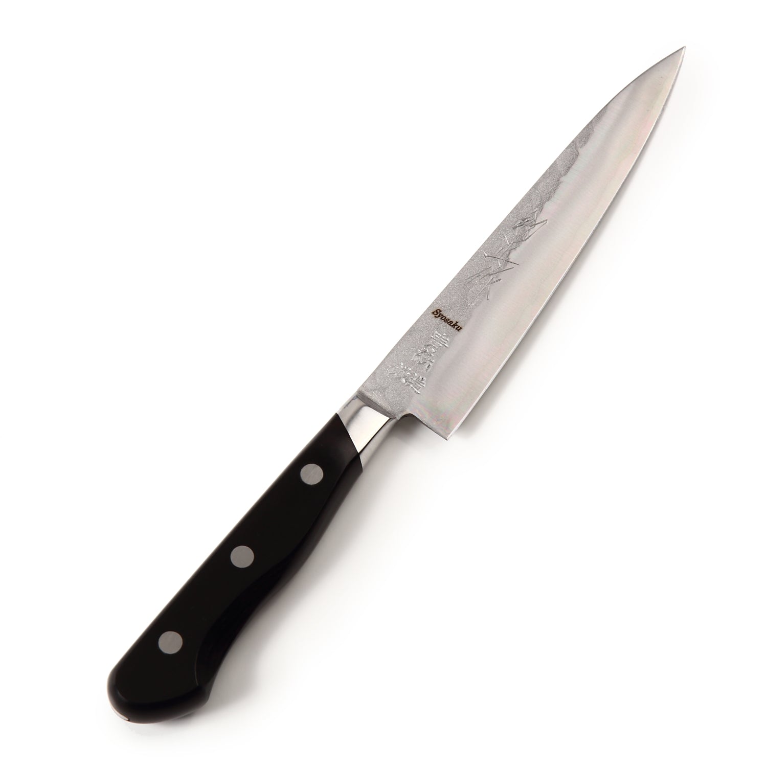 Syosaku Japanese Petty Best Sharp Kitchen Chef Knife Aoko(Blue Steel)-No.2 Black Pakkawood Handle, 5.3-inch (135mm) - Syosaku-Japan