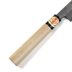 Syosaku Japanese Sushi Sashimi Best Sharp Kitchen Chef Knife Kigami(Yellow Steel)-No.2 D-Shape Magnolia Wood Handle, Yanagiba 9.5-inch (240mm) - Syosaku-Japan