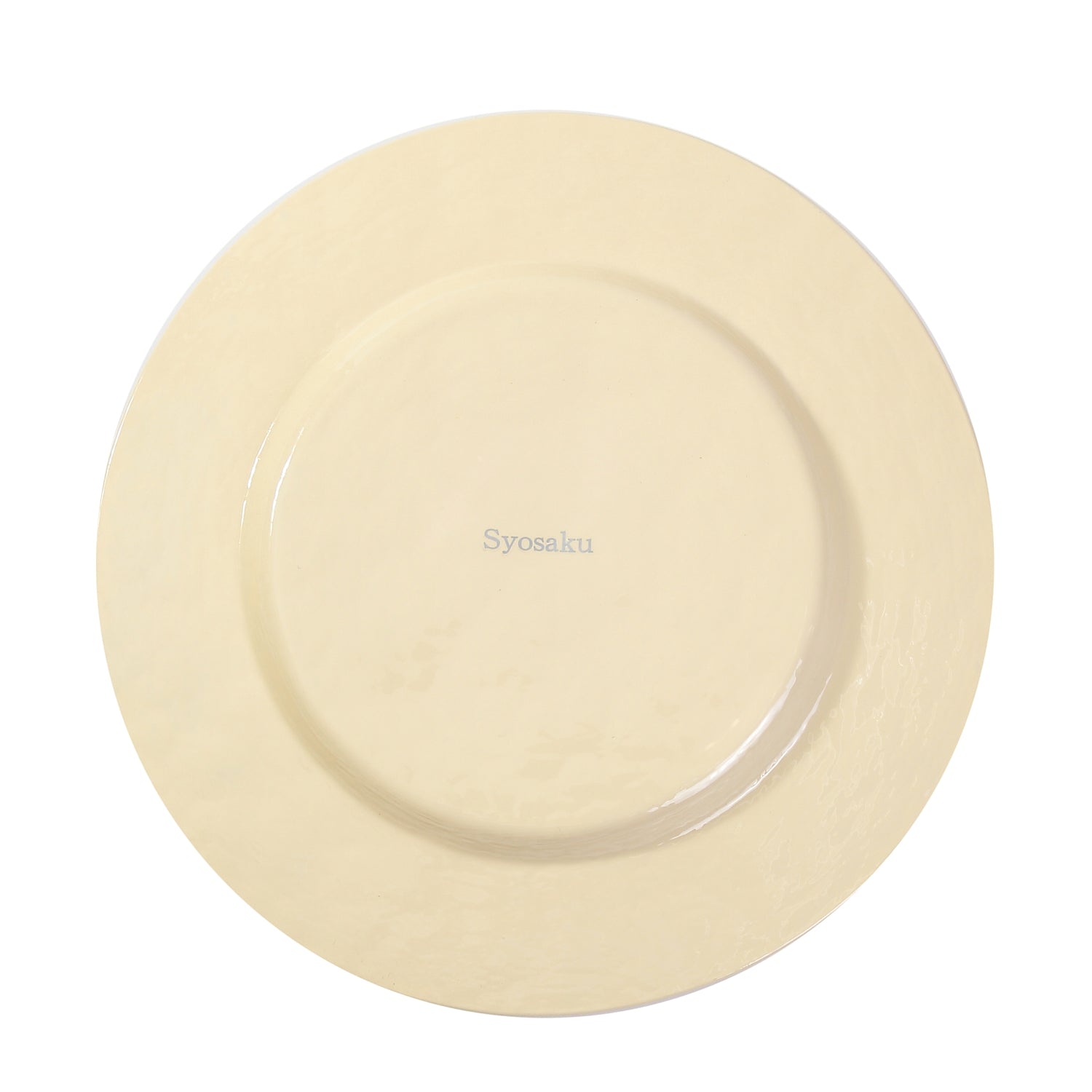 Syosaku Japanese Urushi Glass Dinner Plate 12.5-inch (32cm) Light Beige with Gold Leaf, Dishwasher Safe - Syosaku-Japan