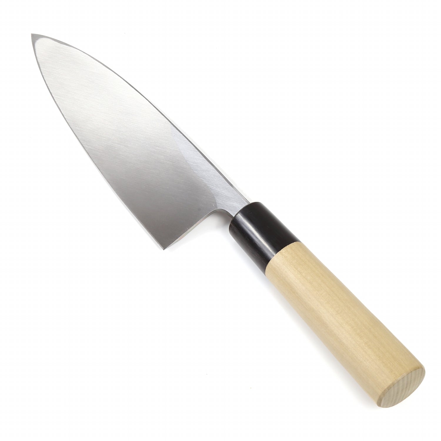 Syosaku Japanese Sushi Fillet Best Sharp Kitchen Chef Knife Shiroko(White Steel)-No.2 D-Shape Magnolia Wood Handle, Deba 6.5-inch (165mm) - Syosaku-Japan