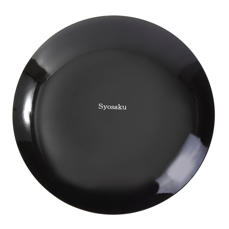 Syosaku Japanese Urushi Glass Flat Dinner Plate 11-inch (28cm) Gradation Black, Dishwasher Safe - Syosaku-Japan