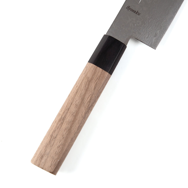 Syosaku Japanese Vegetable Best Sharp Kitchen Chef Knife Damascus ZA18 69 Layer Octagonal Walnut Handle, Nakiri 6.3-inch (160mm) - Syosaku-Japan