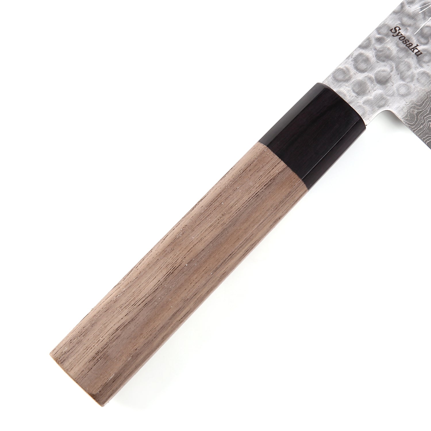 Syosaku Japanese Vegetable Best Sharp Kitchen Chef Knife Hammered Damascus VG-10 46 Layer Octagonal Walnut Handle, Nakiri 6.3-inch (160mm) - Syosaku-Japan