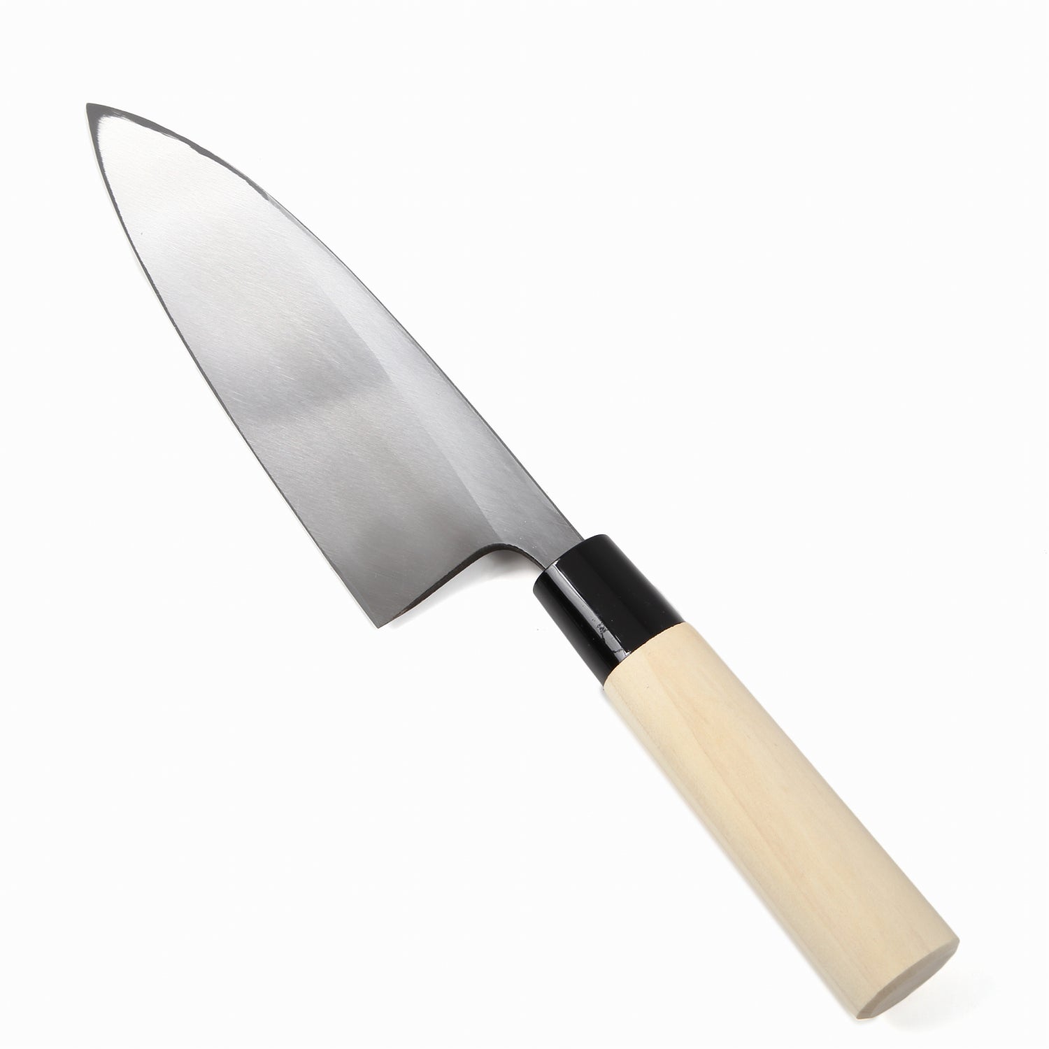 Syosaku Japanese Sushi Fillet Best Sharp Kitchen Chef Knife Kigami(Yellow Steel)-No.2 D-Shape Magnolia Wood Handle, Deba 6.5-inch (165mm) - Syosaku-Japan