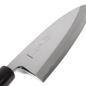 Syosaku Japanese Sushi Fillet Best Sharp Kitchen Chef Knife Shiroko(White Steel)-No.2 D-Shape Magnolia Wood Handle, Deba 6.5-inch (165mm) - Syosaku-Japan