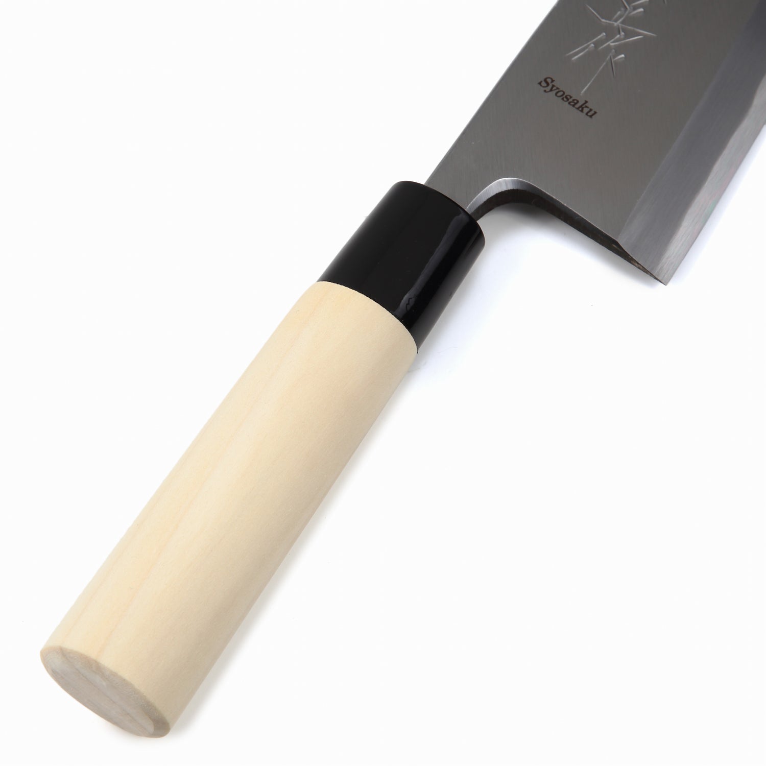 Syosaku Japanese Sushi Fillet Best Sharp Kitchen Chef Knife Kigami(Yellow Steel)-No.2 D-Shape Magnolia Wood Handle, Deba 6.5-inch (165mm) - Syosaku-Japan