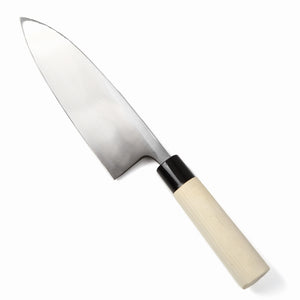 Syosaku Japanese Sushi Fillet Best Sharp Kitchen Chef Knife Kigami(Yellow Steel)-No.2 D-Shape Magnolia Wood Handle, Deba 7.7-inch (195mm) - Syosaku-Japan