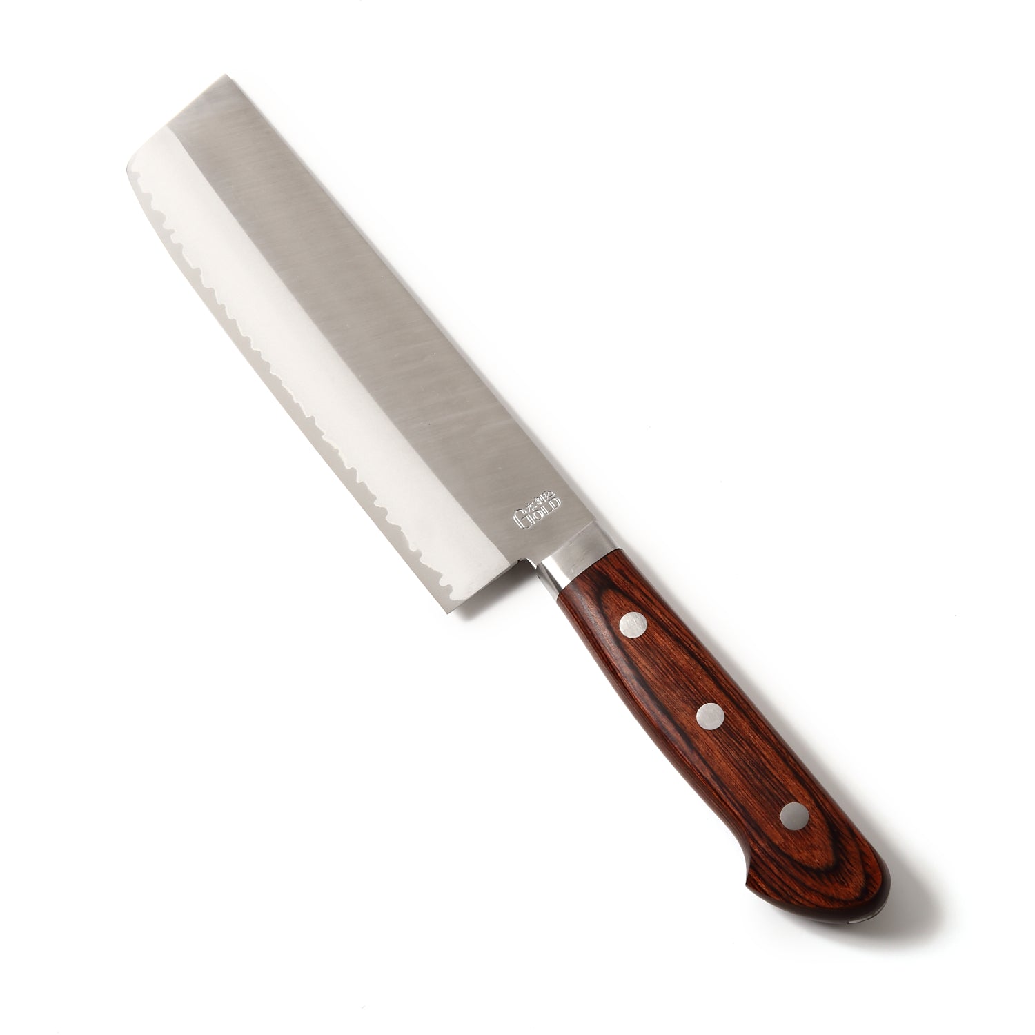 Syosaku Japanese Vegetable Best Sharp Kitchen Chef Knife VG-1 Gold Stainless Steel Mahogany Handle, Nakiri 6.3-inch (160mm) - Syosaku-Japan