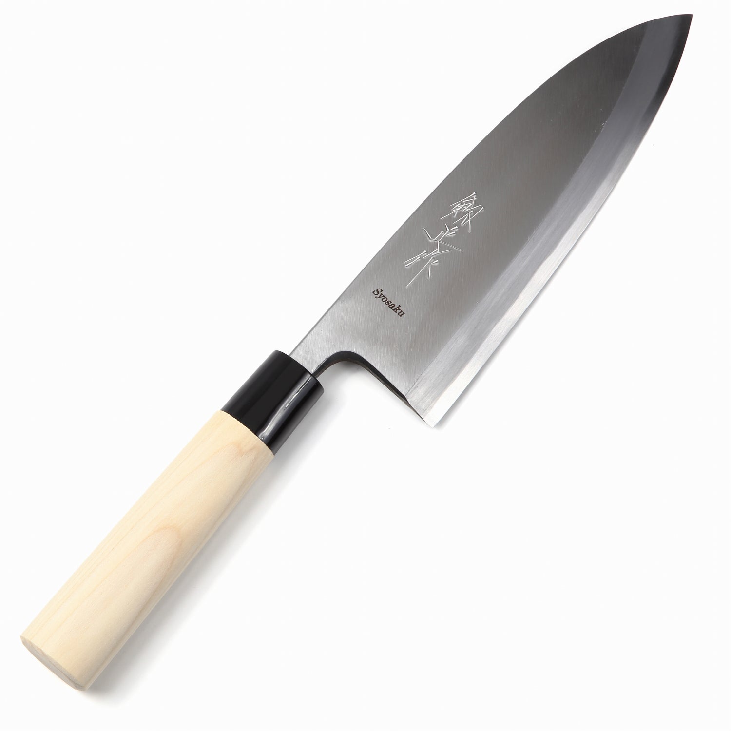 Syosaku Japanese Sushi Fillet Best Sharp Kitchen Chef Knife Kigami(Yellow Steel)-No.2 D-Shape Magnolia Wood Handle, Deba 7-inch (180mm) - Syosaku-Japan