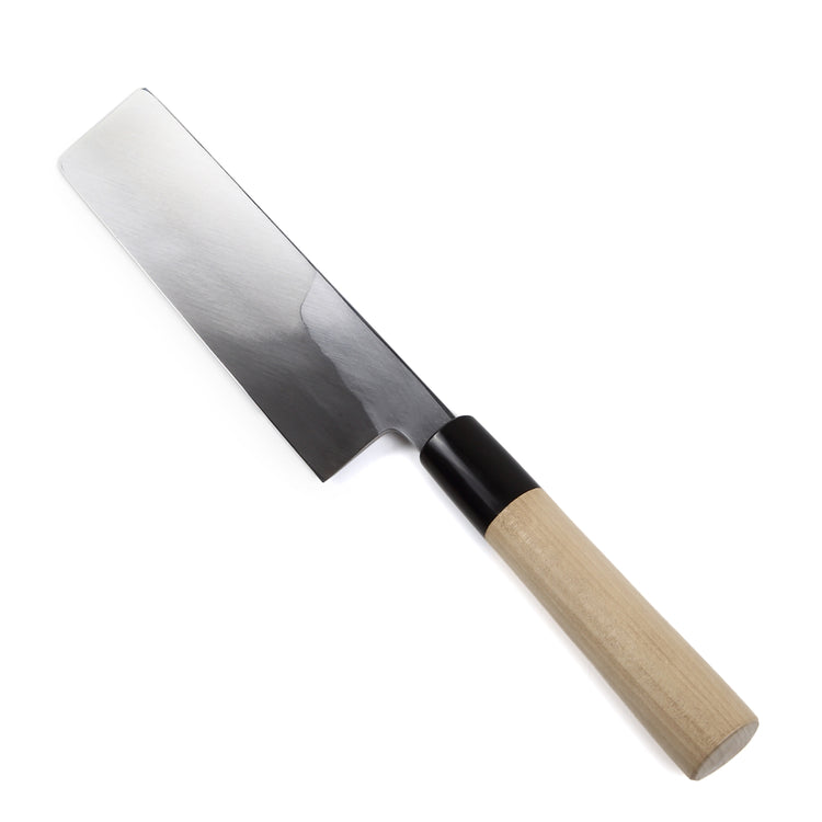 Syosaku Japanese Sushi Vegetable Best Sharp Kitchen Chef Knife Shiroko(White Steel) No.2 D-Shape Magnolia Wood Handle, Edo Usuba 6.5-inch (165mm) - Syosaku-Japan