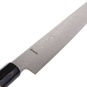 Syosaku Japanese Sujihiki Best Sharp Kitchen Chef Knife Damascus ZA18 69 Layer Octagonal Magnolia Wood Handle, Slicer 9.5-inch (240mm) - Syosaku-Japan