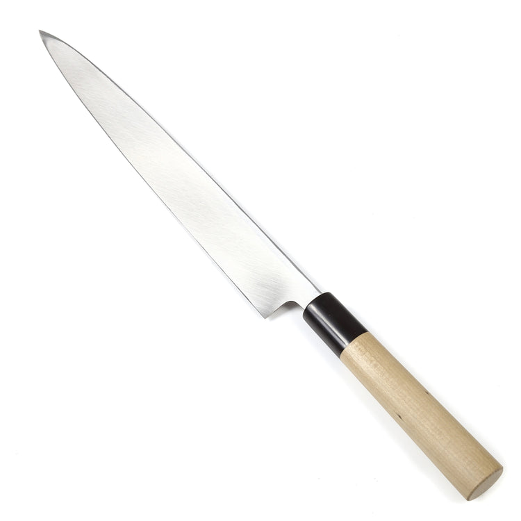 Syosaku Japanese Sushi Sashimi Best Sharp Kitchen Chef Knife Shiroko(White Steel)-No.2 D-Shape Magnolia Wood Handle, Yanagiba 11.8-inch (300mm) - Syosaku-Japan