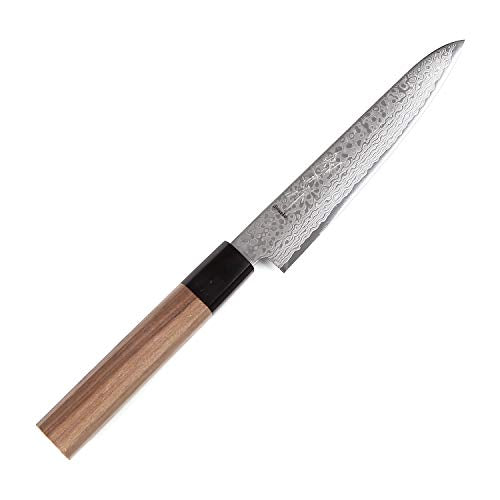 Syosaku Japanese Petty Best Sharp Kitchen Chef Knife Damascus ZA18 69 Layer Octagonal Walnut Handle, 6-inch (150mm) - Syosaku-Japan