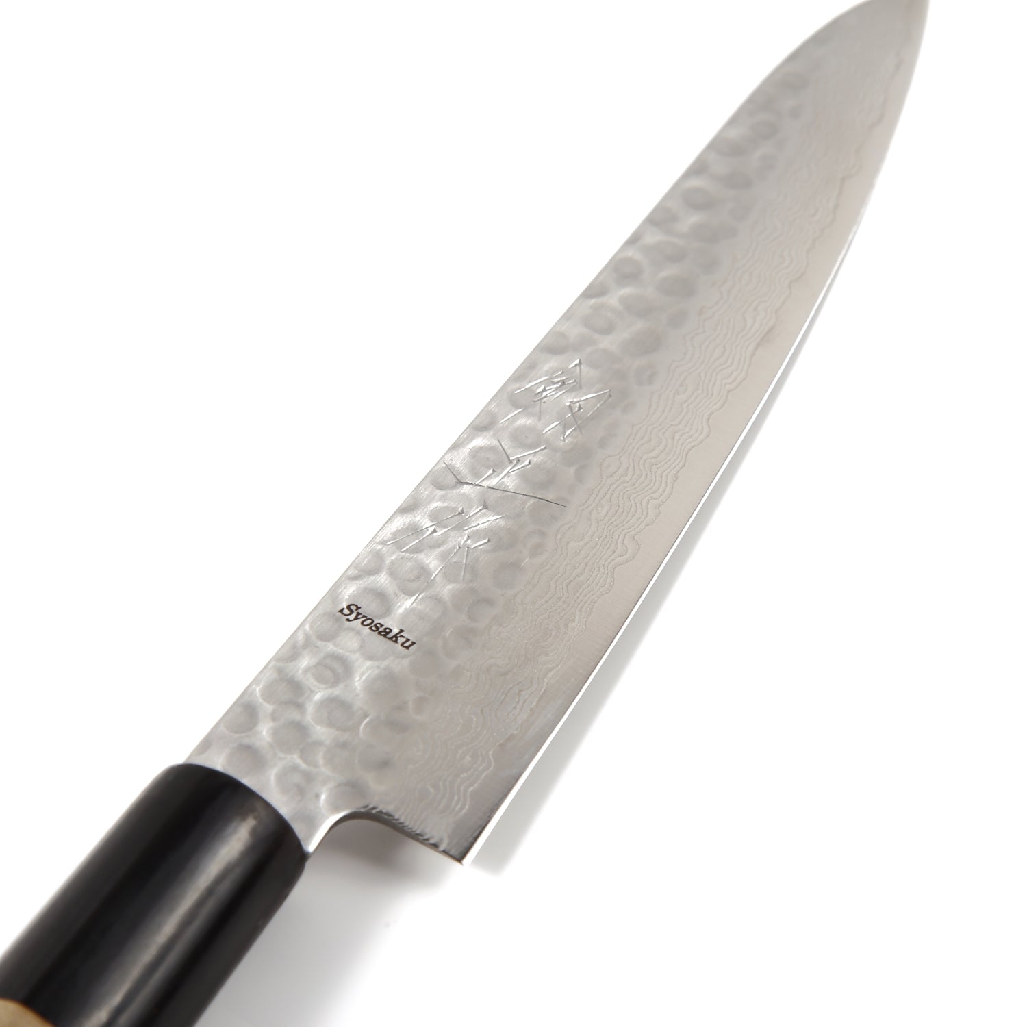 Syosaku Japanese Petty Best Sharp Kitchen Chef Knife Hammered Damascus VG-10 46 Layer D-Shape Magnolia Wood Handle, 6-inch (150mm) - Syosaku-Japan