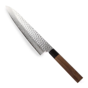 Syosaku Japanese Best Sharp Kitchen Chef Knife Hammered Damascus VG-10 46 Layer Octagonal Walnut Handle, Gyuto 9.5-inch (240mm) - Syosaku-Japan